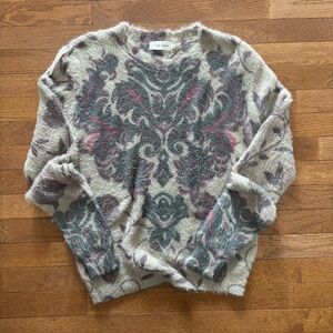 Simply Couture Soft Western Print Crewneck Sweater